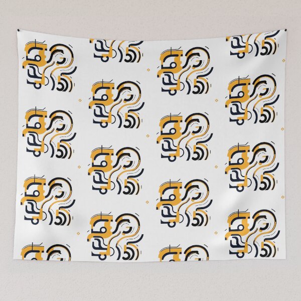 Item preview,  Yellow Black Abstract Geometries Celebrating Dynamic Visual Forms  designed and sold by ART ATTACK ZONE.