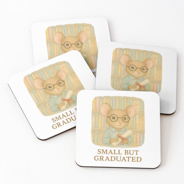 Item preview, "Small but Graduated" – Cute Mouse Graduation Illustration for Bookworms & STEM Students designed and sold by miciana1417.