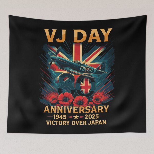 Item preview, VJ Day WWII 80th anniversary Vintage V-J Day 2025 flag designed and sold by EASY Aadia.