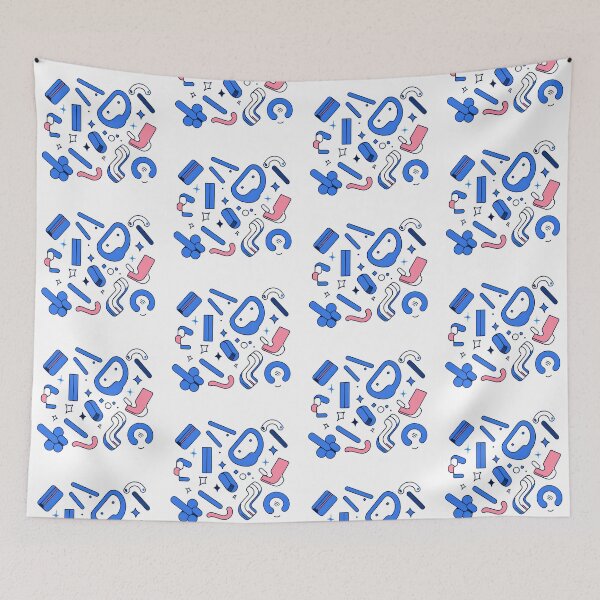 Item preview, Pink Blue Abstract Geometries Celebrating Dynamic Visual Forms  designed and sold by ART ATTACK ZONE.