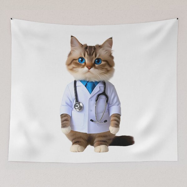 Item preview, Ragdoll Cat Doctor Cute Physician Cat Art for Cat Lovers designed and sold by Fredster1966.