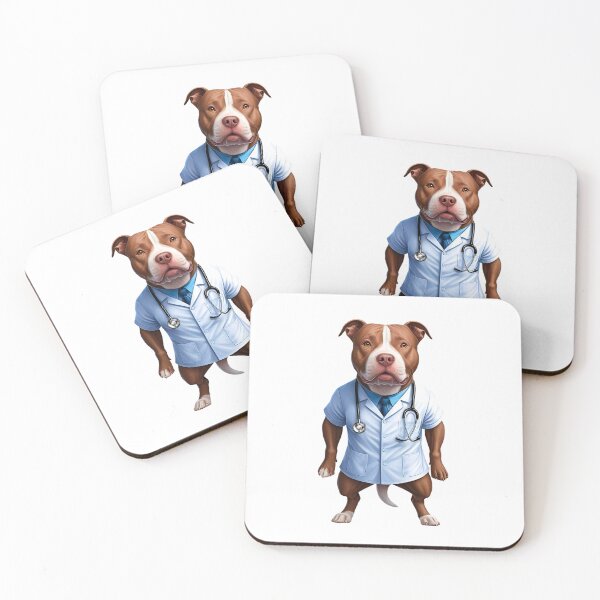 Item preview, Cute Pitbull Doctor Funny Physician Dog Art for Dog Lovers designed and sold by Fredster1966.