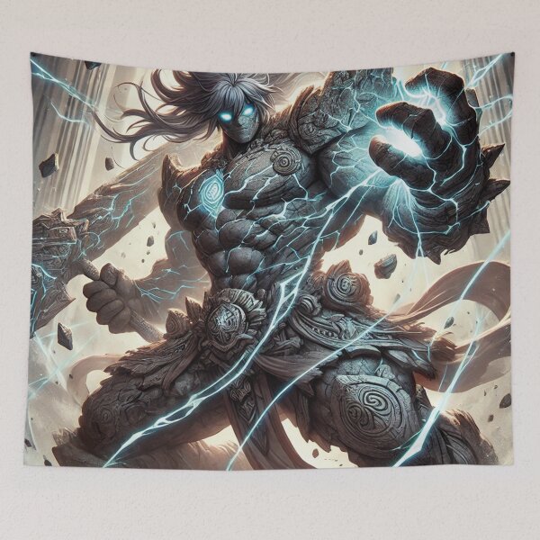 Item preview, Stone anime warrior designed and sold by MerlinWear.