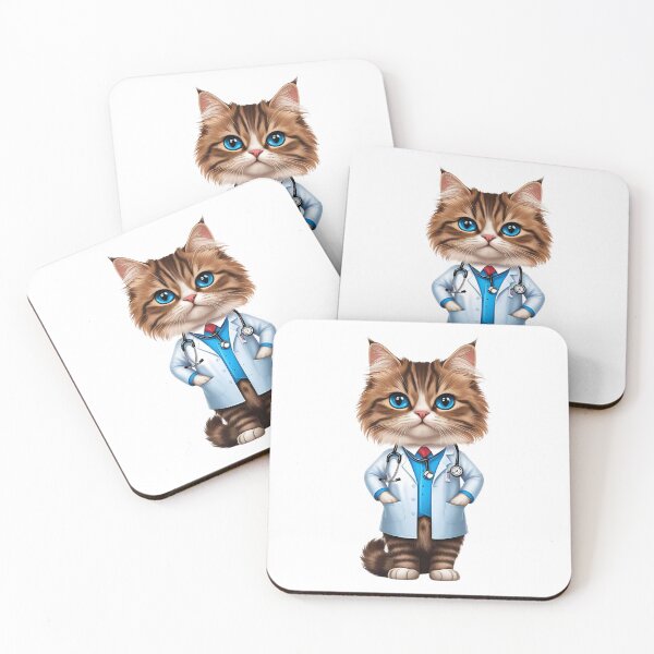 Item preview, Persian Cat Doctor Cute Physician Cat Art for Cat Lovers designed and sold by Fredster1966.