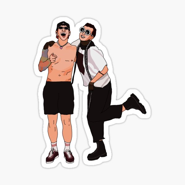 Vista previa del artículo con la obra «Josh y Tyler posan», diseñado y vendido por glowingdaydream.