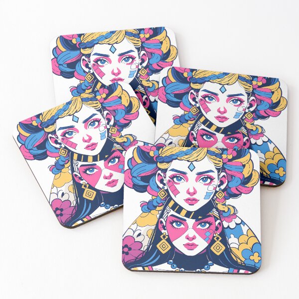 Item preview, Colorful Girls Animated Vibrant Characters Celebration Style Diversity designed and sold by ART ATTACK ZONE.