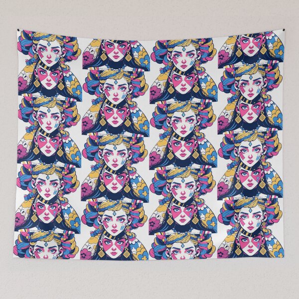 Item preview, Colorful Girls Animated Vibrant Characters Celebration Style Diversity designed and sold by ART ATTACK ZONE.