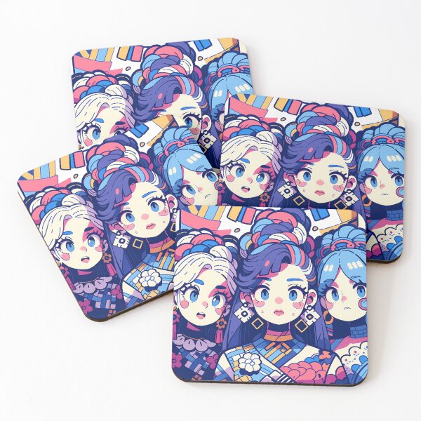 Item preview, Anime Girls Animated Vibrant Characters Celebration Style Diversity designed and sold by ART ATTACK ZONE.