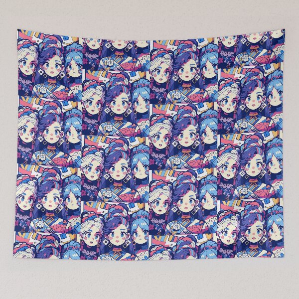 Item preview, Anime Girls Animated Vibrant Characters Celebration Style Diversity designed and sold by ART ATTACK ZONE.