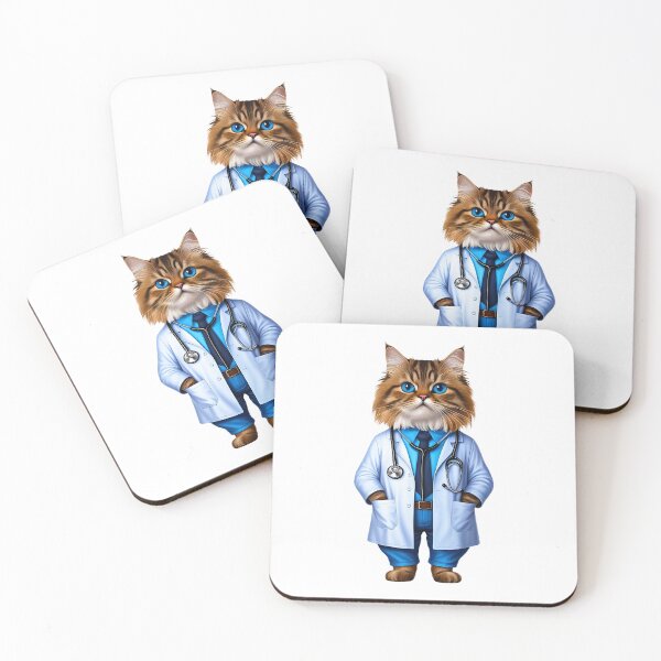 Item preview, Cute Persian Cat Doctor Physician Cat Art for Cat Lovers designed and sold by Fredster1966.