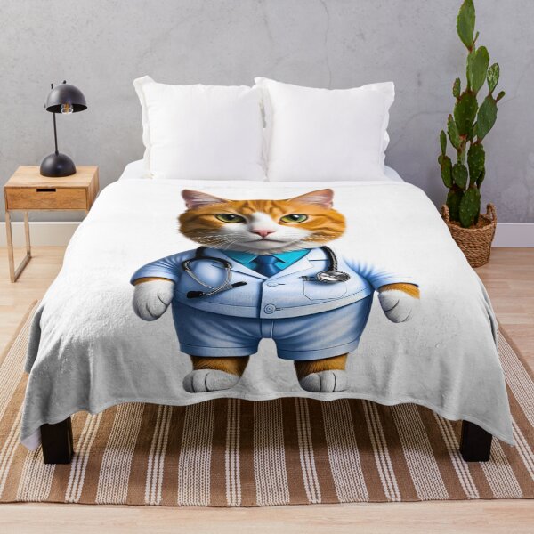 Item preview, Orange Tabby Cat Doctor Cute Physician Cat Art for Cat Lovers designed and sold by Fredster1966.