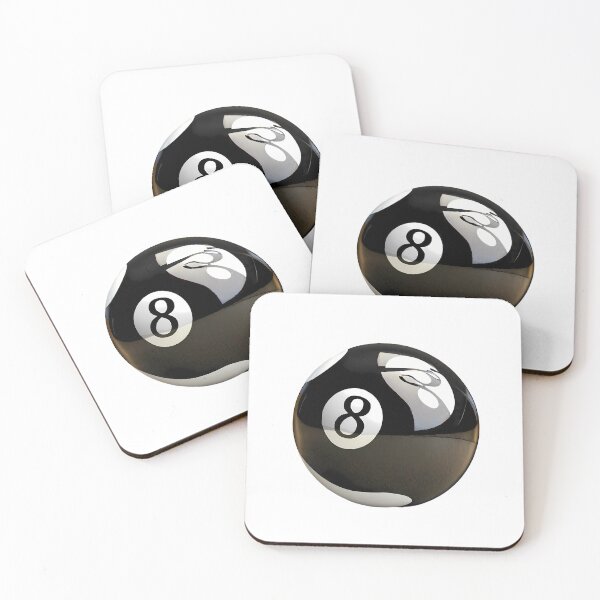 Item preview, Eight Ball Black White Art Illustration Pool Billiards designed and sold by ART ATTACK ZONE.