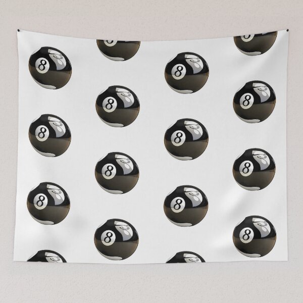 Item preview, Eight Ball Black White Art Illustration Pool Billiards designed and sold by ART ATTACK ZONE.