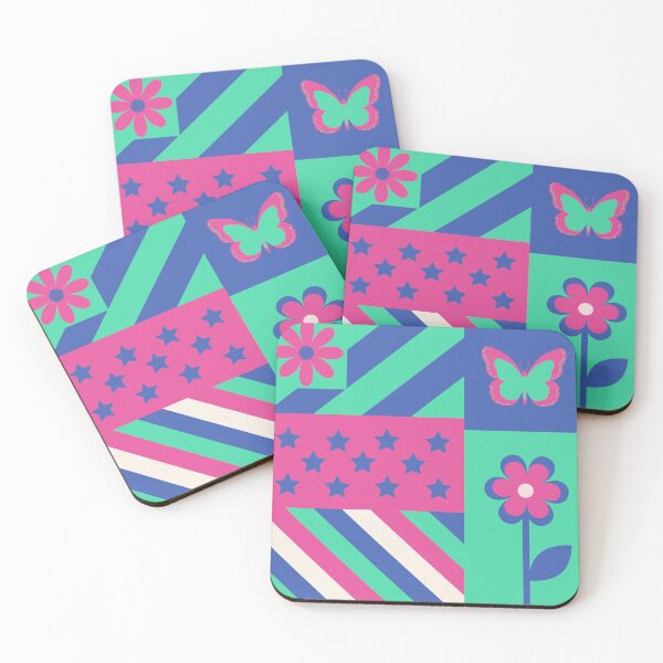 Item preview,  Mod Butterfly Flower and Star Patchwork designed and sold by Teacup Tiger Designs.