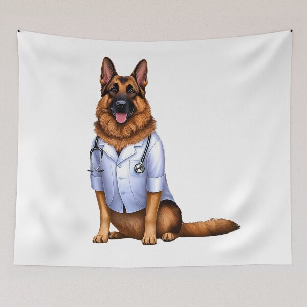 Item preview, German Shepherd Doctor Cute Physician Dog Art for Dog Lovers designed and sold by Fredster1966.