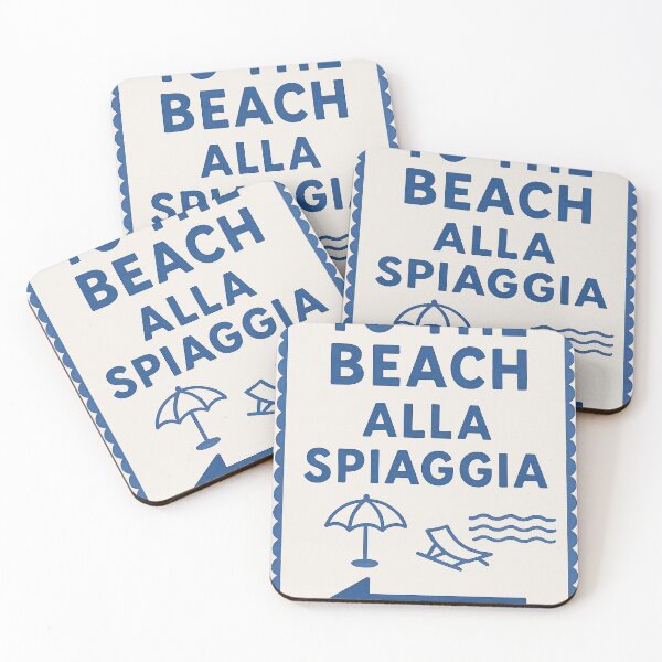 Item preview, Blue Coastal Italian Beach Sign Design designed and sold by weirdfishes123.