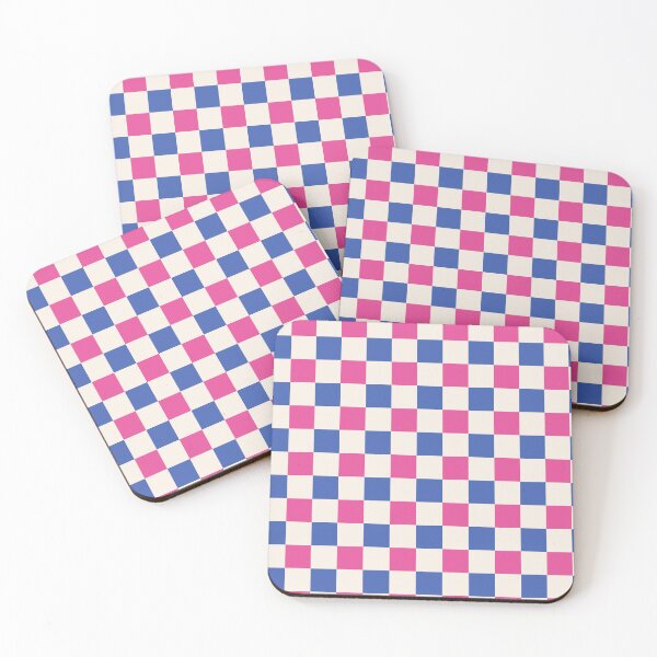 Item preview, Cobalt Cerulean Blue and Fuchsia Pink Color Block Quad designed and sold by Teacup Tiger Designs.