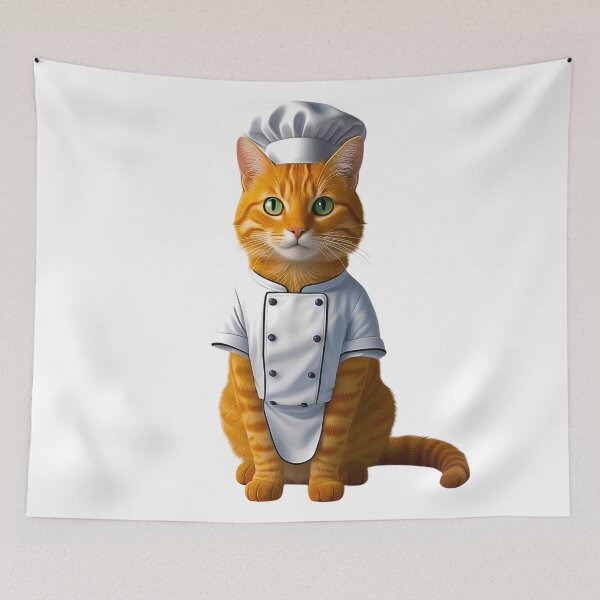 Item preview, Orange Tabby Cat Chef Cute Cooking Kitty Art for Cat Lovers designed and sold by Fredster1966.