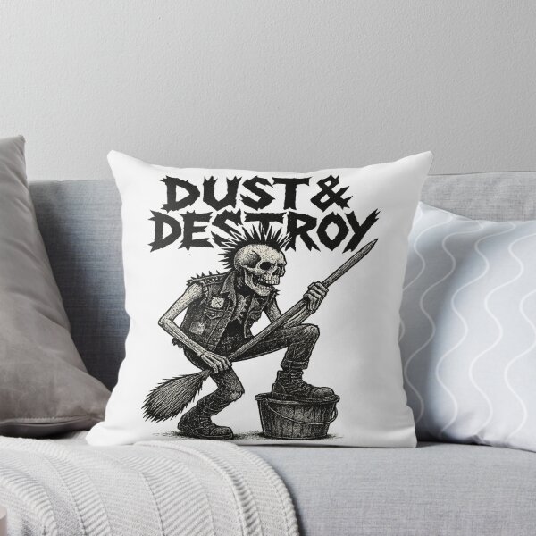 Item preview, Dust & Destroy Merch – Punk Skeleton Cleaning Crew Design designed and sold by Moshpit Rejects.