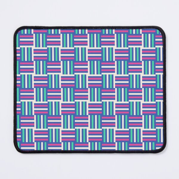 Item preview, Mod Stripe Quad in Blue, Pink, Green & White designed and sold by Teacup Tiger Designs.
