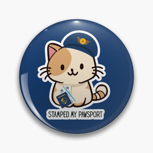 Item preview, "Stamped My Pawsport" Pun Cat Sticker designed and sold by cute-and-punny.