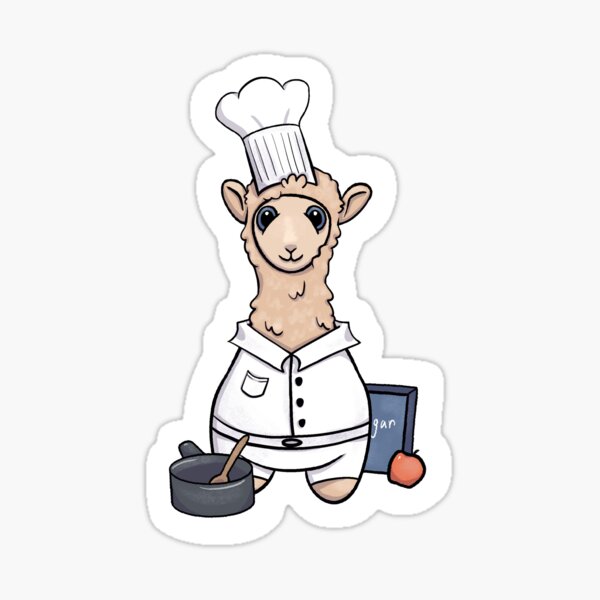 Item preview, Chef Llama- Cute Cooking Animal Illustration for Foodies & Animal Lovers designed and sold by 3STELLISTRATION.