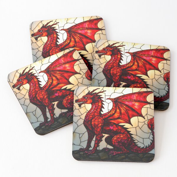 Item preview, "Crimson Guardian: A Stained Glass Dragon" designed and sold by Nimrodious.