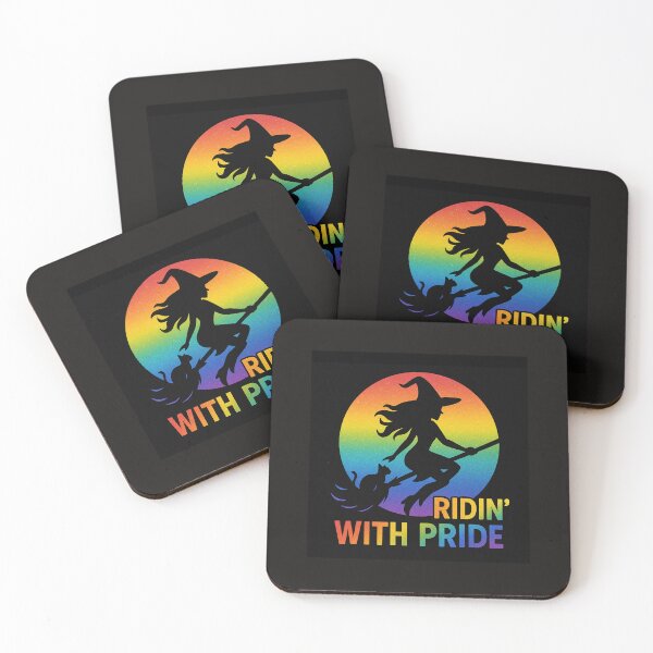 Item preview, Ridin with Pride Witch and Cat on Broom designed and sold by Ann Marie Olsen.