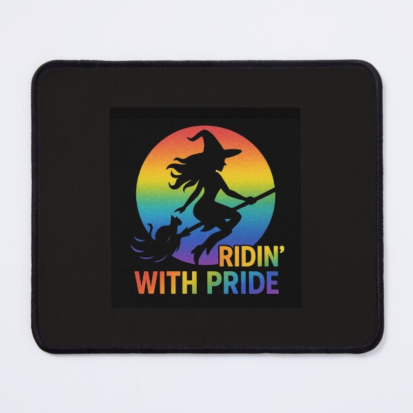 Item preview, Ridin with Pride Witch and Cat on Broom designed and sold by Ann Marie Olsen.
