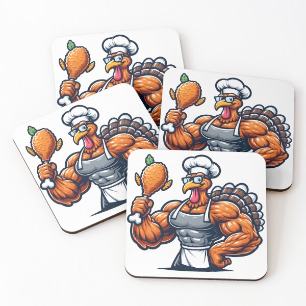 Item preview, Muscular Turkey in Sunglasses Holding Chicken Fry | Funny Thanksgiving Flex | Cool Holiday Bird Character | Bold and Quirky Fall Art | Strong Animal Humor Design designed and sold by PaintedPixels01.