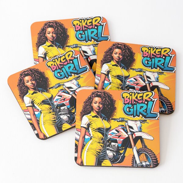 Item preview, Beautiful biker girl design, for girls who like comic-style adrenaline #4. designed and sold by UrbanTRIP.