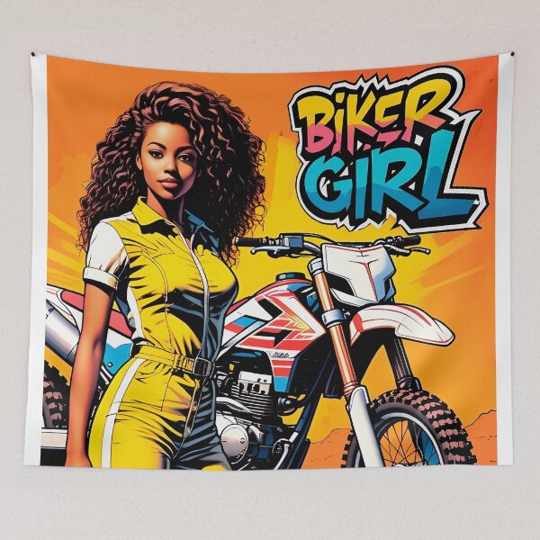 Item preview, Beautiful biker girl design, for girls who like comic-style adrenaline #4. designed and sold by UrbanTRIP.