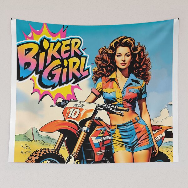 Item preview, Beautiful biker girl design, for girls who like comic-style adrenaline #5. designed and sold by UrbanTRIP.