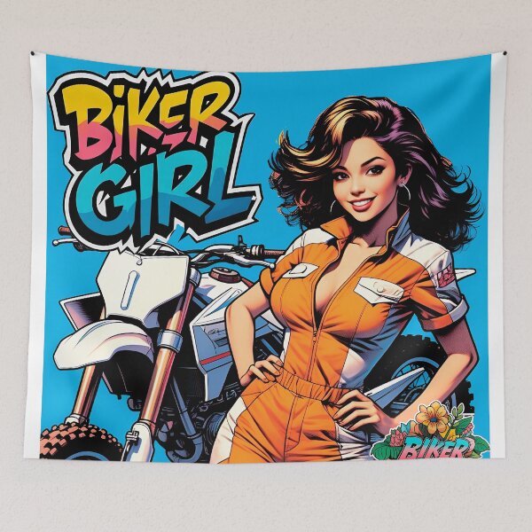 Item preview, Beautiful biker girl design, for girls who like comic-style adrenaline #7. designed and sold by UrbanTRIP.