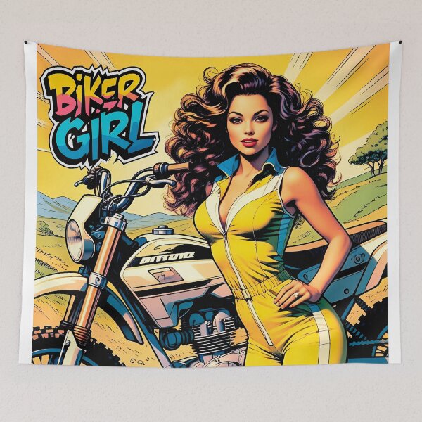 Item preview, Beautiful biker girl design, for girls who like comic-style adrenaline #8. designed and sold by UrbanTRIP.
