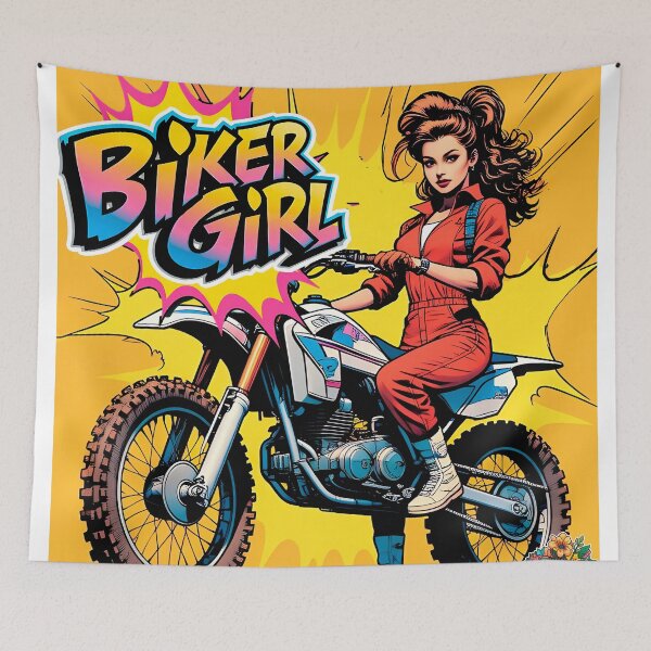 Item preview, Beautiful biker girl design, for girls who like comic-style adrenaline #8. designed and sold by UrbanTRIP.