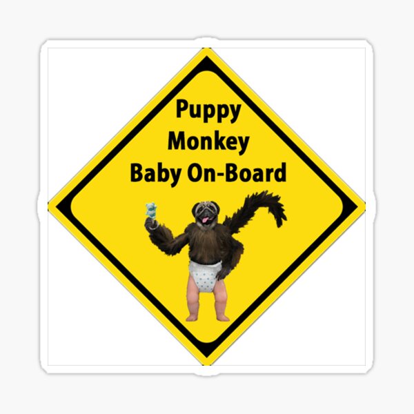 Puppy Monkey Baby On-Board Sticker