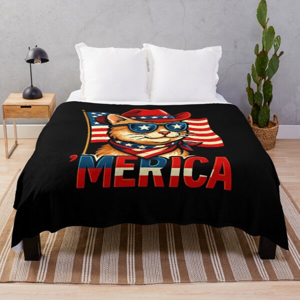 Item preview, Patriotic Cat Merica Cool 4th of July Cowboy Pride Art designed and sold by cawtoon.