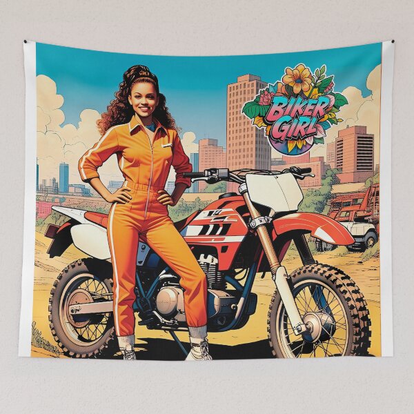 Item preview, Beautiful biker girl design, for girls who like comic-style adrenaline #9. designed and sold by UrbanTRIP.