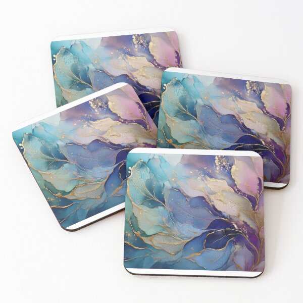 Item preview, Neutral Cool tones VINTAGE FLOWERS, teal green, blue, purple, pink, boho wildflower watercolour garden, neutral colors and green leafy botanicals, floral spring painting designed and sold by navitalidesign.