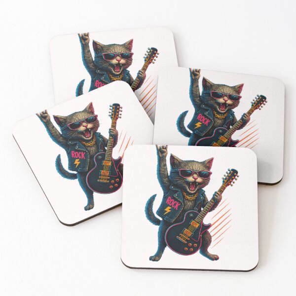 Item preview, Retro Cat Rock Music Gifts Men Kids Women Funny Cat Guitar designed and sold by cawtoon.