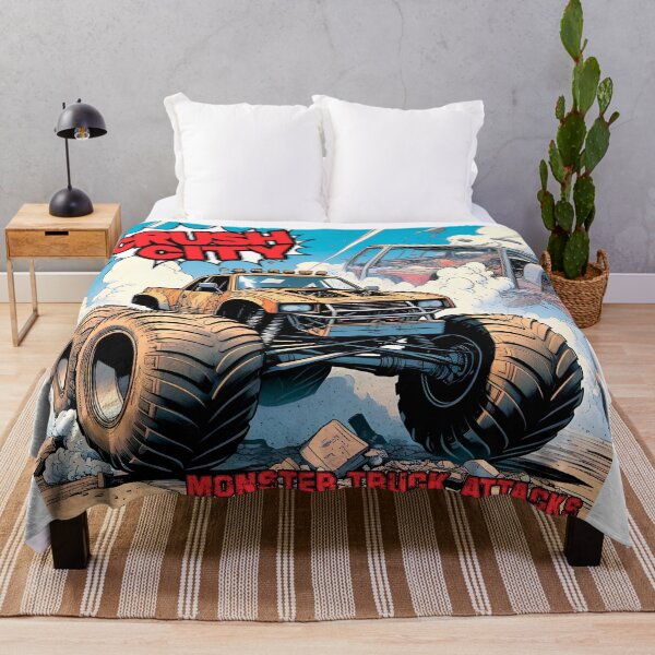 Item preview, Monster Truck Crush City Sticker Poster Gifts for Fans, Retro Comic Style designed and sold by UrbanTRIP.