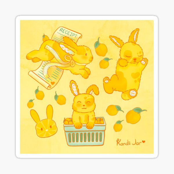 Item preview, Lemon Bunny Pattern – Cute Kawaii Animal Illustration  designed and sold by KandiiJar.