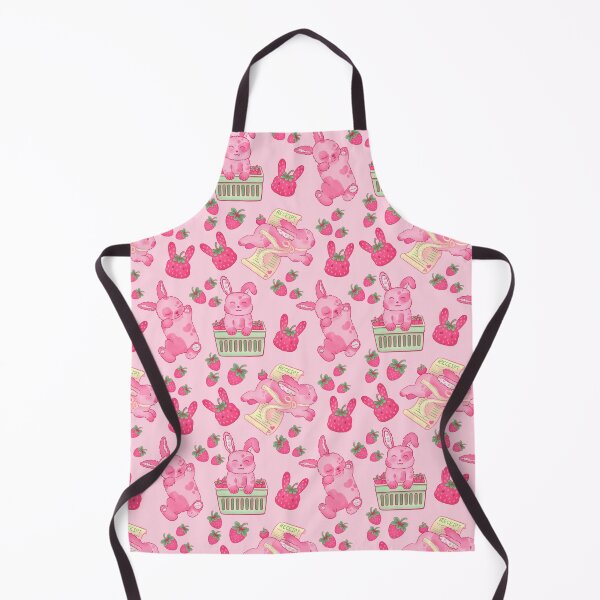 Item preview, Strawberry Bunny Pattern – Cute Kawaii Animal Illustration in Pastel Pink designed and sold by KandiiJar.