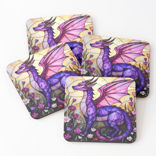 Item preview, Floral Guardian: A Stained Glass Dragon designed and sold by Nimrodious.
