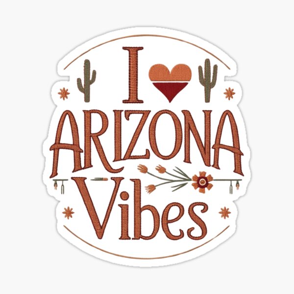 Item preview, I ♡ Arizona Vibes Embroidered Desert Floral Design designed and sold by ArtDesignTp.