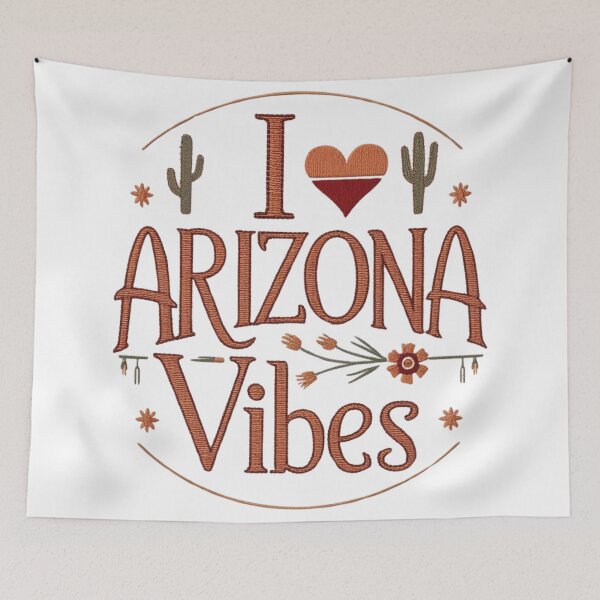 Item preview, I ♡ Arizona Vibes Embroidered Desert Floral Design designed and sold by ArtDesignTp.