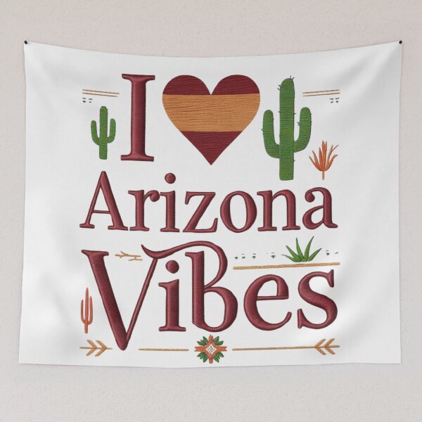 Item preview, I ♡ Arizona Vibes Embroidered Desert Design designed and sold by ArtDesignTp.