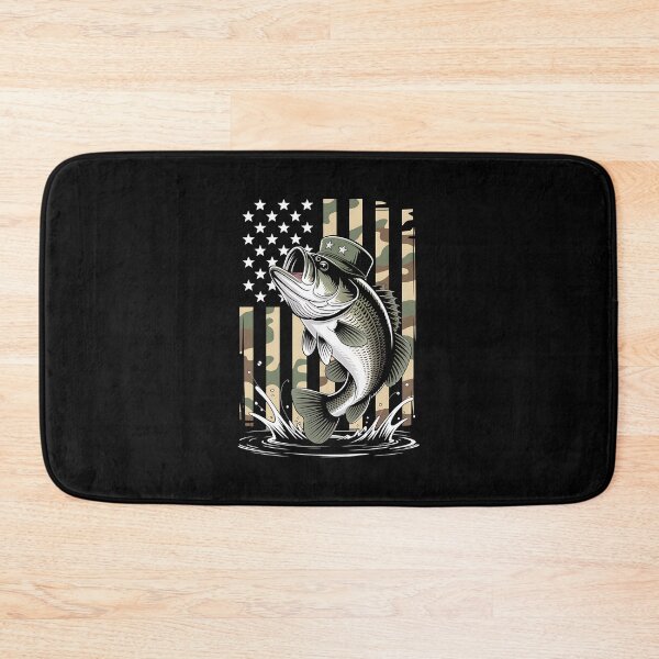 Item preview, Fishing Camo American Flag Bass Fish designed and sold by MOHITSALVI.