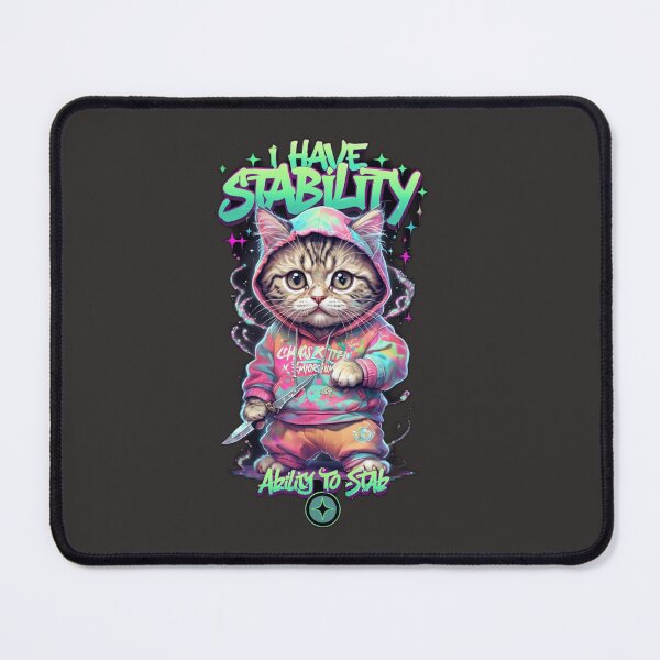 Item preview, Kawaii Knife Cat in Chaos Hoodie | Funny Cute Killer Art designed and sold by Chaos Kitten Emporium.